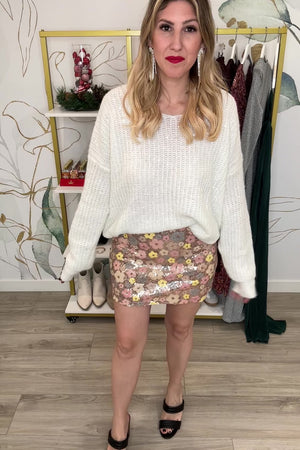 Merry And Bright Floral Skirt - Champagne, Closet Candy, Rachel Fit Video