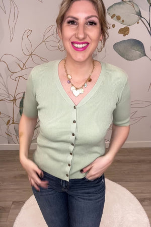 Room Where I Belong Button-Down Top - Mint, Closet Candy, Rachel Fit Video