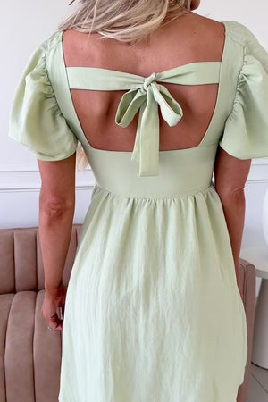 Spring Breeze Puff Sleeve Mini Dress - Green, Closet Candy, Ashley Video