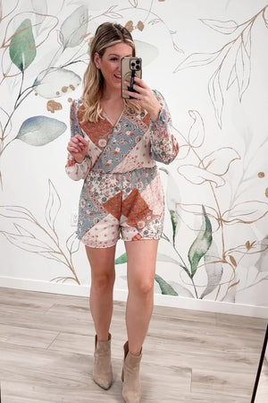 Boho Wanderlust Romper - Blue/Rust, Closet Candy, Rachel Fit Video