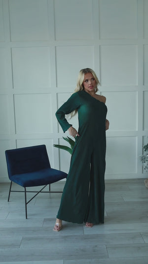 To Young And Old Holiday Jumpsuit - Hunter Green, Closet Candy, Video