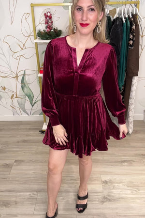 Like A Present Sent Dress - Burgundy, Closet Candy, Rachel Fit Video