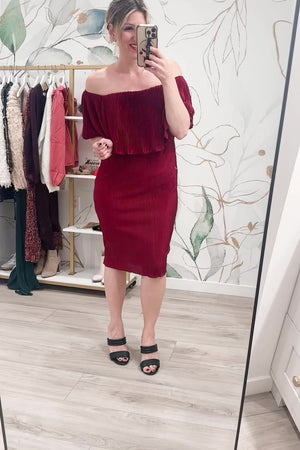 Spreading So Much Cheer Dress - Burgundy, Closet Candy, Rachel Fit Video