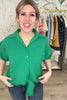 Coming With You Tie Front Top - Emerald, Closet Candy, Rachel Fit Video