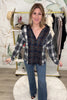 Right To Doubt Flannel Top -  Navy Multi, Closet Candy, Rachel Fit Video