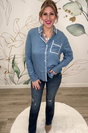 Taken On Extra Shirt - Denim, Closet Candy, Rachel Fit Video