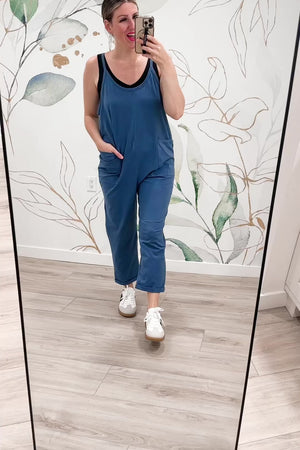 On-the-Go Vibe Jumpsuit - Dusty Blue, Closet Candy, Rachel Fit Video