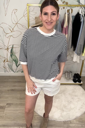 Everything Is New To Me Stripe Top - Black, Closet Candy, Rachel Fit Video