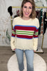 Holly Jolly Striped Sweater - Beige, Closet Candy, Rachel Fit Video