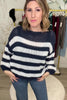 Frosty Stripes Knit Sweater - Navy, Closet Candy, Rachel Fit Video