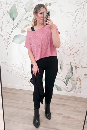 Cut to the Beat Crop T-Shirt - Light Rose, Closet Candy, Rachel Fit Video