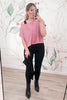 Cut to the Beat Crop T-Shirt - Light Rose, Closet Candy, Rachel Fit Video