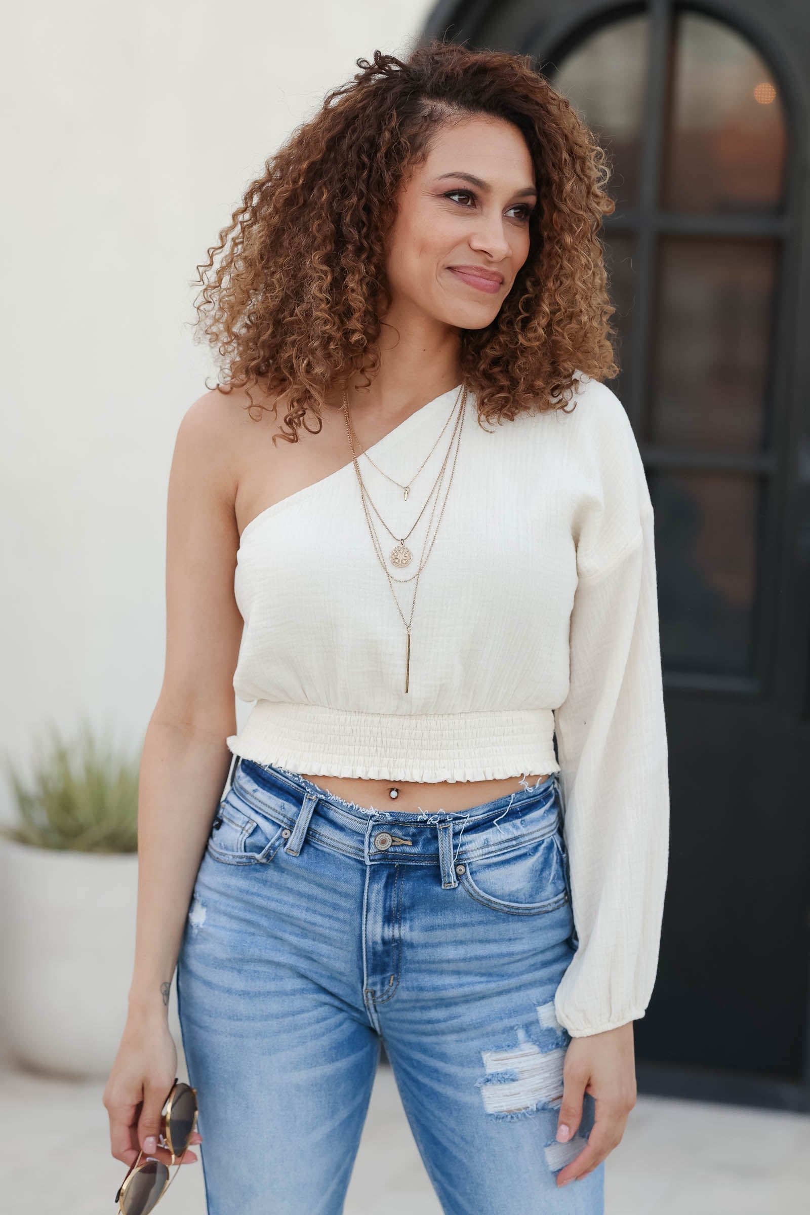 Scalloped Hem Long Sleeve Top- Candy Pink - Monkee's of Ridgeland