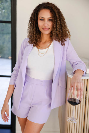 High Standards Matching Blazer and Shorts - Lilac closet candy women's office attire set 1