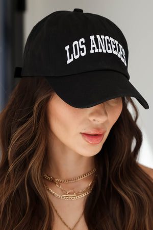 Los Angeles Embroidered Hat - Black, closet candy, 8