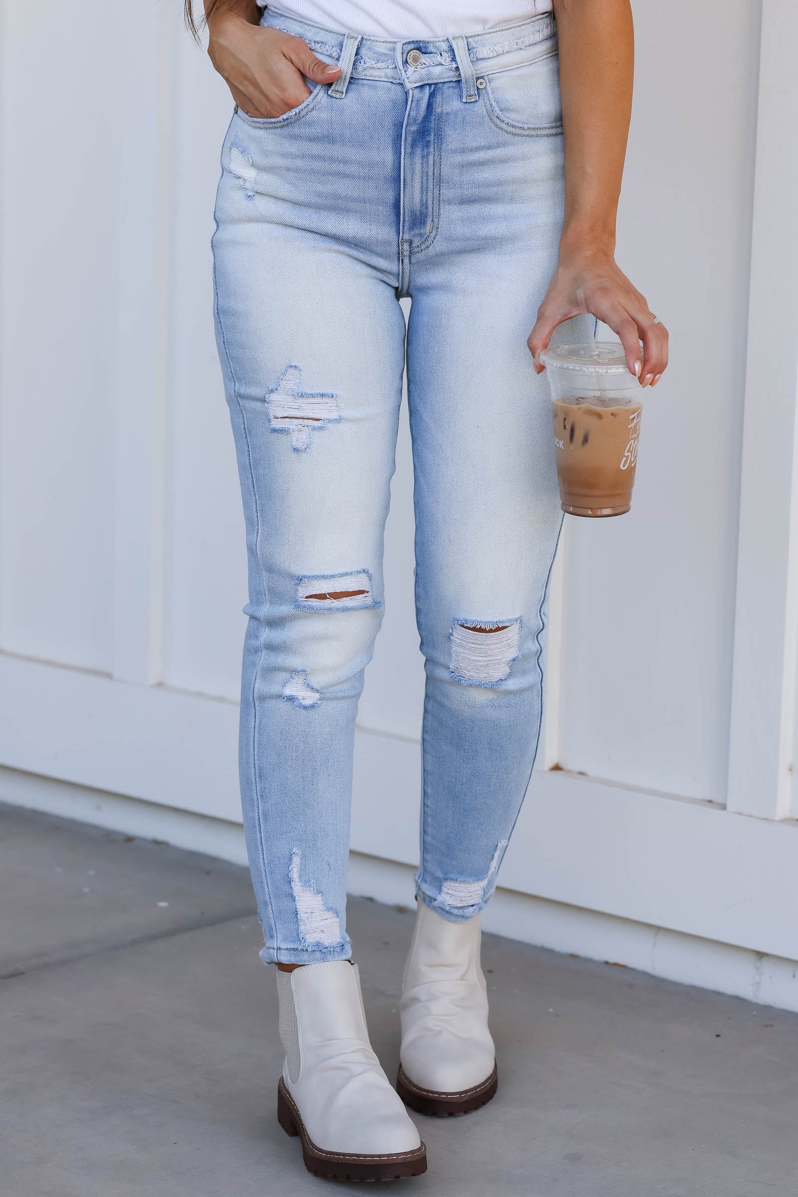 KANCAN Dakota High Rise Ankle Skinny Jeans - Light Wash - Closet Candy ...