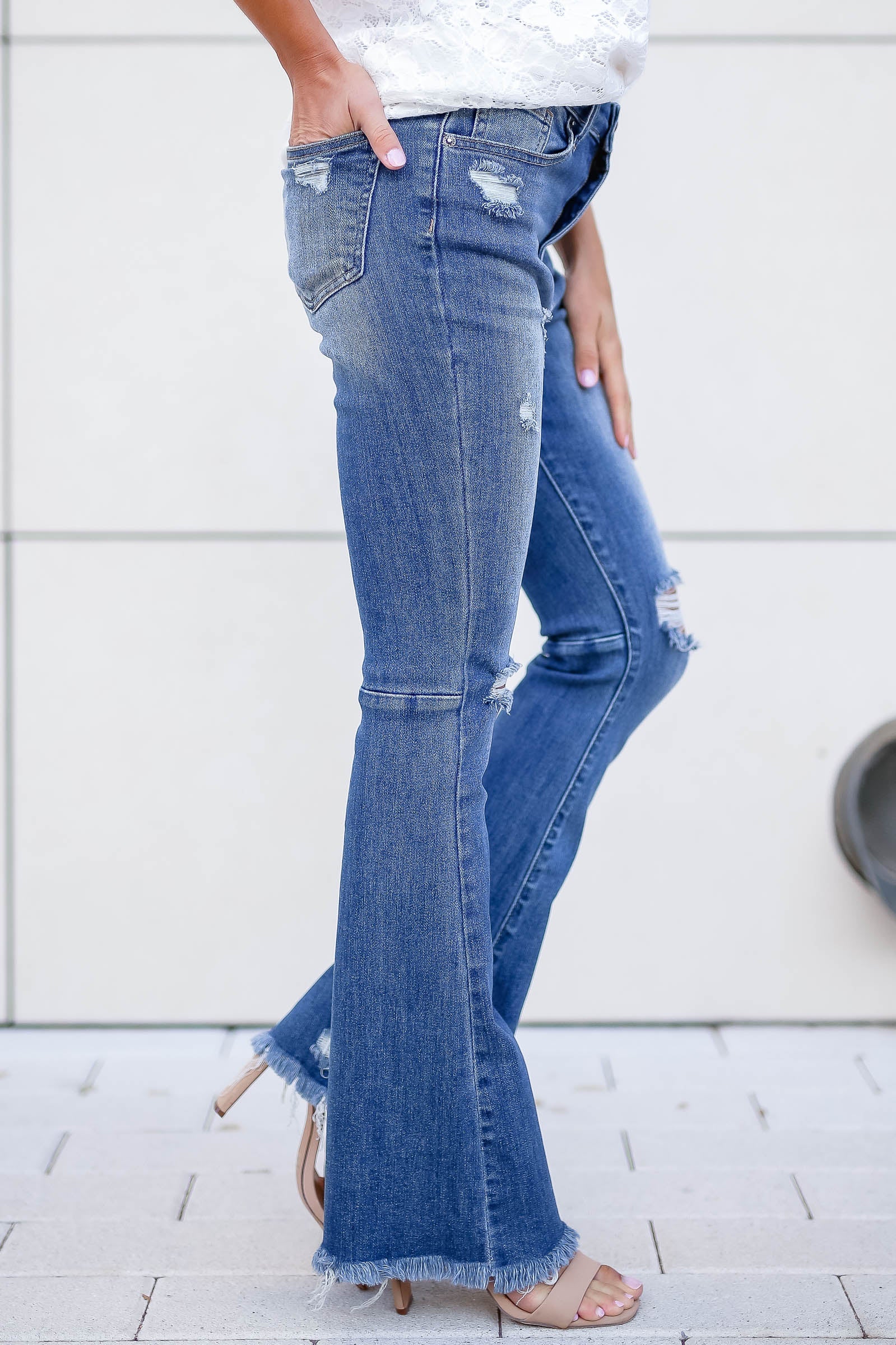 RISEN Della Flare Jeans - Medium Wash - Closet Candy Boutique